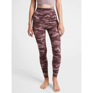 Athleta Camo Leggings Small Petite Pink Purple Elation High Rise 7/8 Powervita